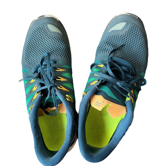 Nike Mens Free 5.0 642198-301 Blue Green Running Shoes Lace Up Low Top Size 10 - Picture 11 of 13